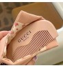 グッチ GUCCI ノベルティ 櫛 +収納ポーチ ポケット花柄裏地 コットン ピンク ビューティー