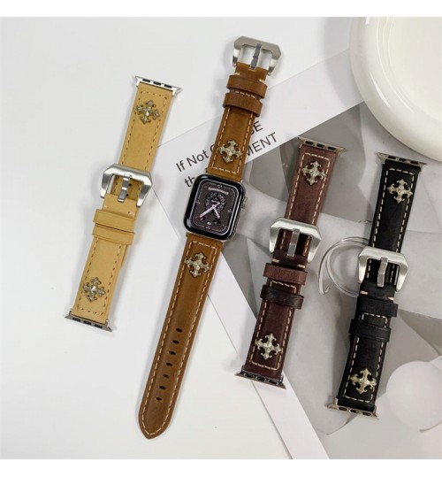 メンズレディースChrome Hearts クロムハーツ  腕時計バンドiwatch band アップルウォッチ10/X/9/8/7 ultra2 交換ベルト耐水性腕時計apple watch10 9 8 7 6 5 4 se2ベルト革時計ベルト Chrome Hearts クロムハーツ スマートウォッチ10 9バンド ベルト