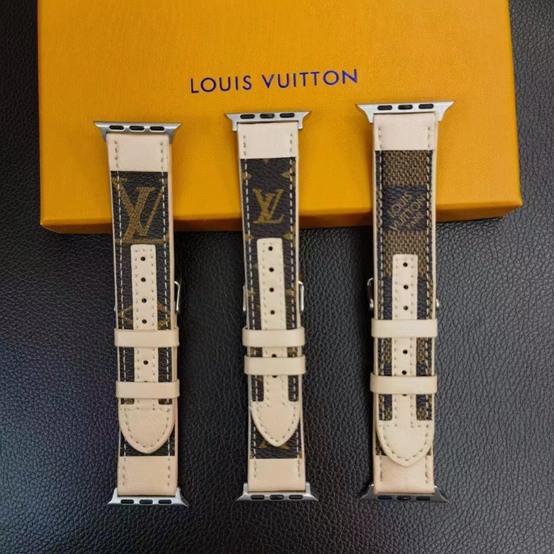 メンズレディースルイヴィトン Lv  腕時計バンドiwatch band アップルウォッチ10/X/9/8/7 ultra2 交換ベルト 男女兼用 革製