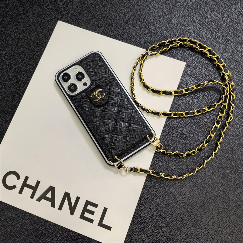 シャネル Chanel メンズレディース IPhone16 14 15 アイフォン15 16 pro maxケース 新作 芸能人愛用  肩掛け カード収納 革製