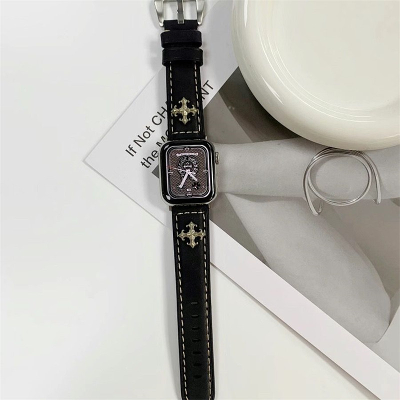  apple watch 10 9 8 7 ultra2 se2 アップル10 9 8ウォッチ腕時計交換バンド45mm 49mm Chrome Hearts クロムハーツ 激安 男女兼用 革製