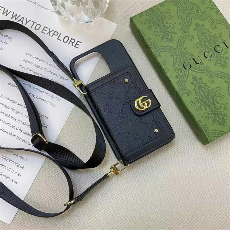 グッチ Gucci iPhone15 16 14 ケース 豪華 グッチ Gucci iPhone16 15 14プロマックス 携帯ケース グッチ Gucci iphone14 15 16 pro maxケース  iPhone 13 14 15カバー 革製  肩掛け カード収納