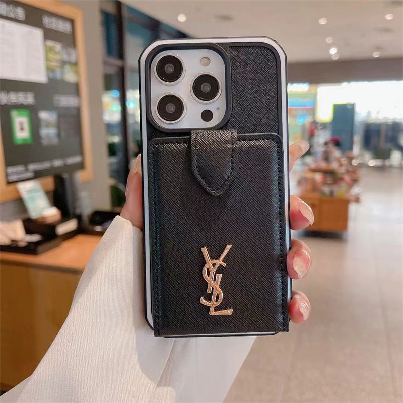 超スタイリッシュイブサンローラン Ysl アイホン15 16 pro max携帯ケース 大人気 イブサンローラン Ysl iPhone 14 15 16 plus ケース カード収納 革製