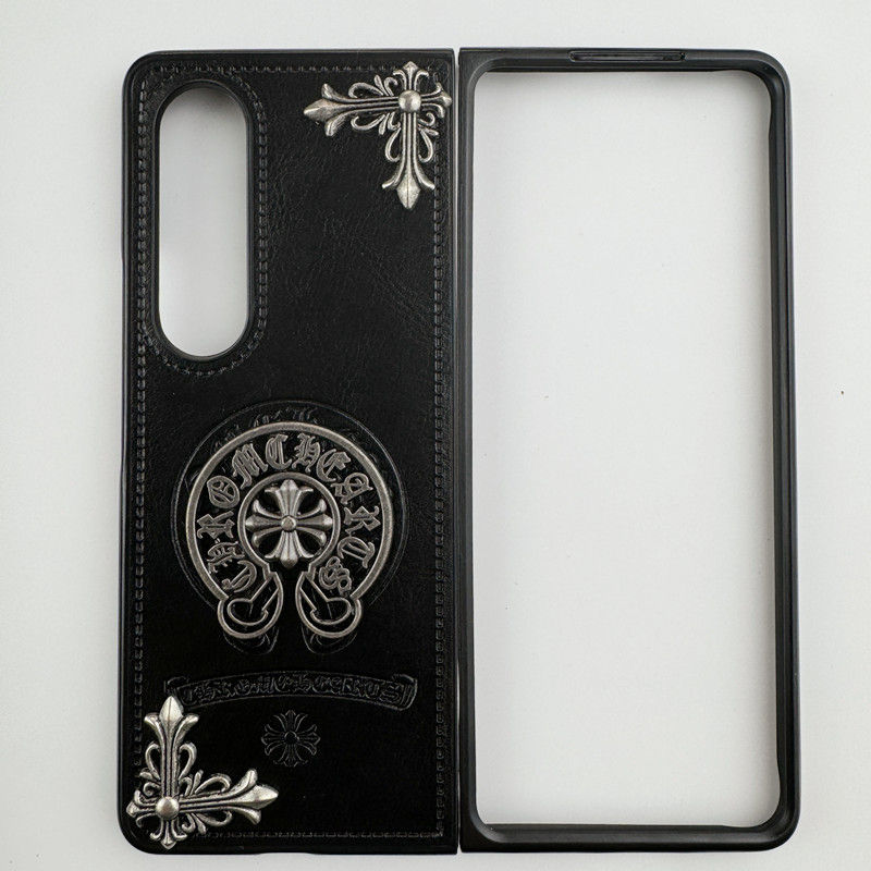 Chrome Hearts クロムハーツ ブランド  ギャラクシーZ Fold6 5 4 3 2ケースカバー激安ブランド 男女兼用 革製